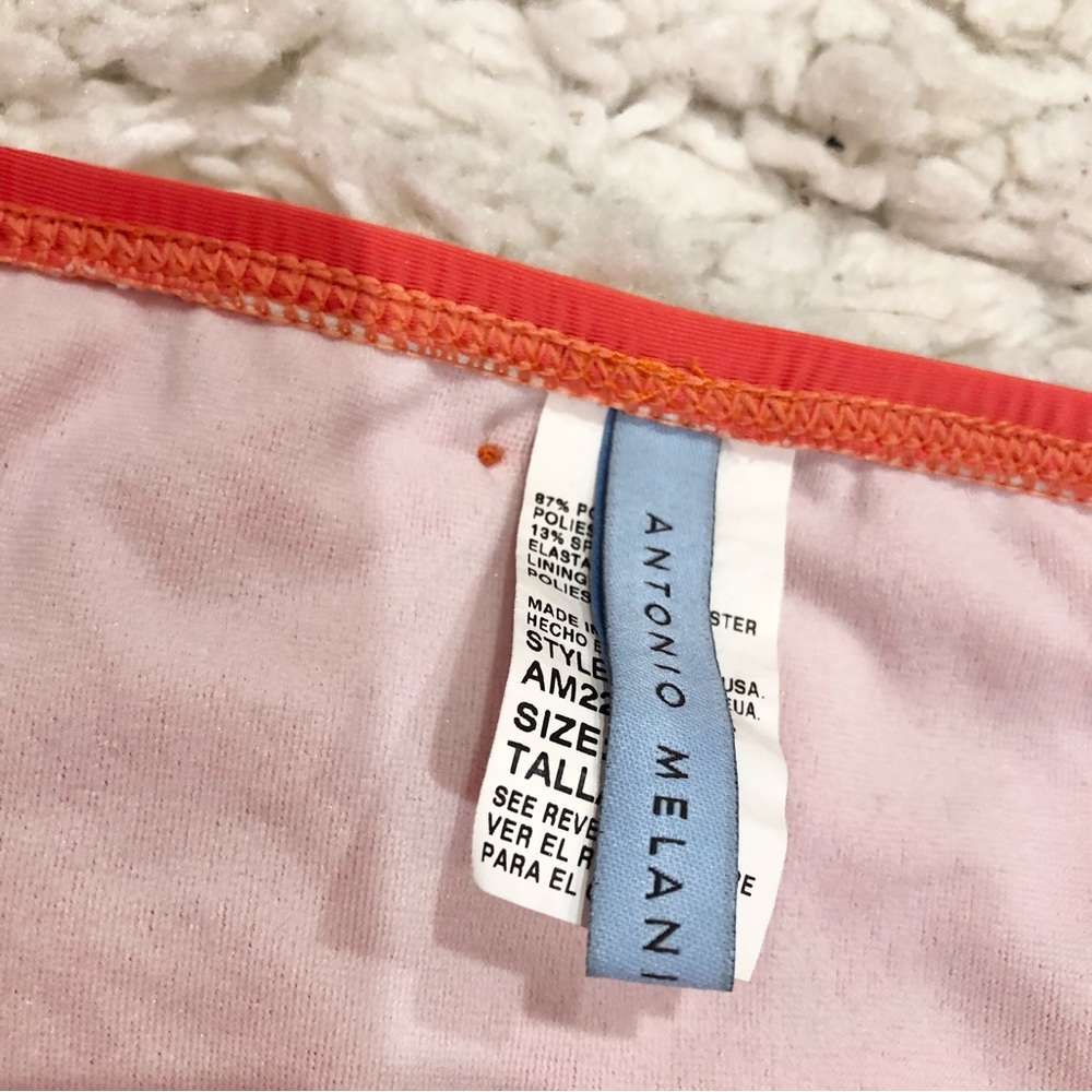 Antonio Melani Bikini Bottoms Twist Ruched Coral Red Orange Medium - Picture 3 of 6